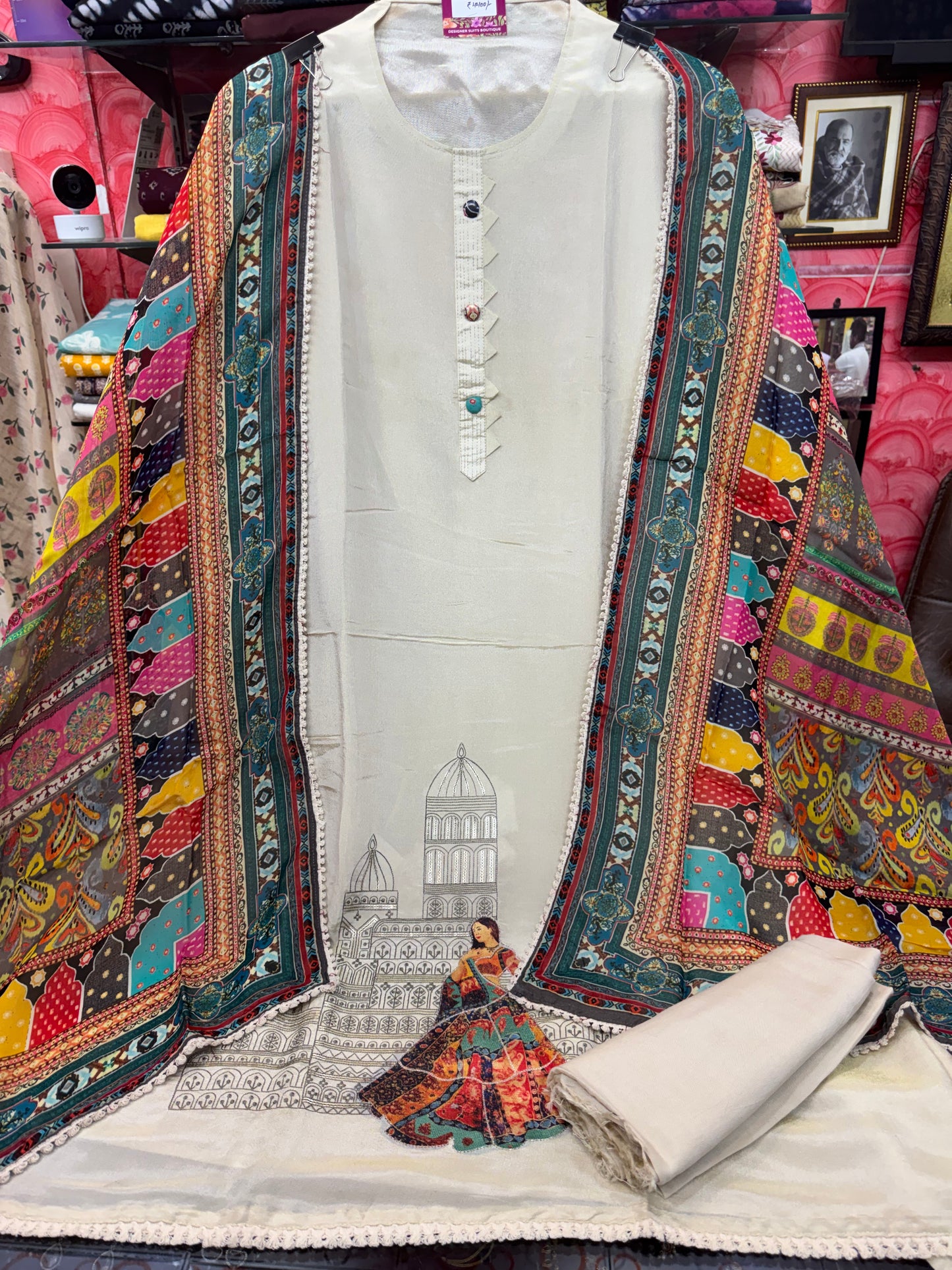 Hand Embroidered Shimmer Silk