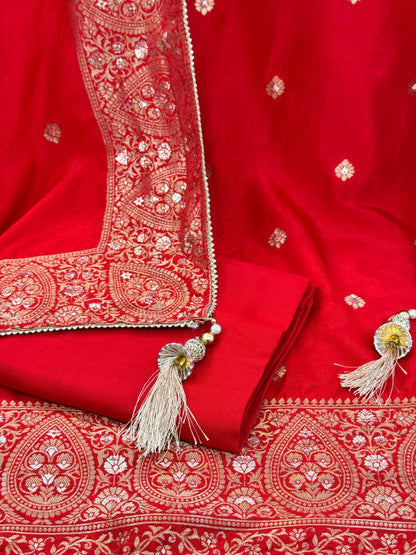Karvachauth Special Silk Suit (Unstitched)