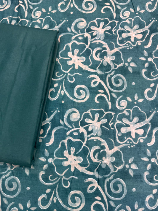 Pure Cotton Muslin Co-Ord Set Fabric upper Bottom Without Dupatta