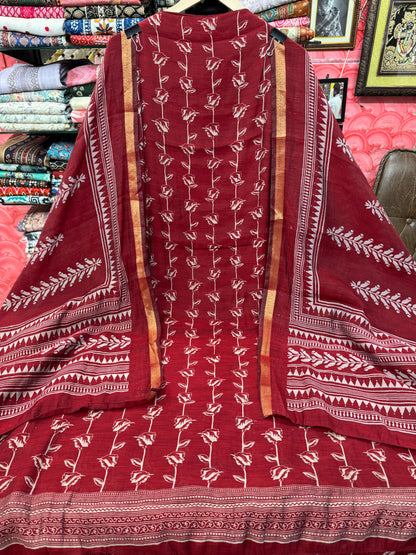 Floral Maheshwari Silk Siit