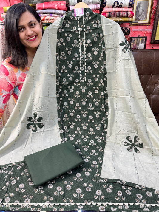 Pure Cotton Suit with Ceochet Lace Designing