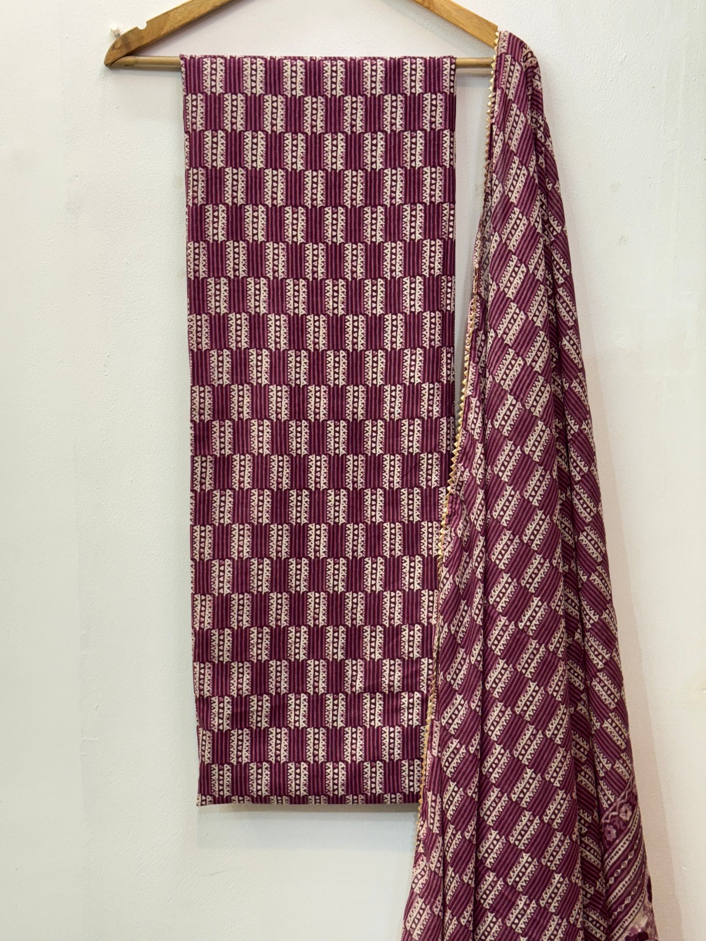 Jaipuri Gota Work Suit with mulmul Dupatta