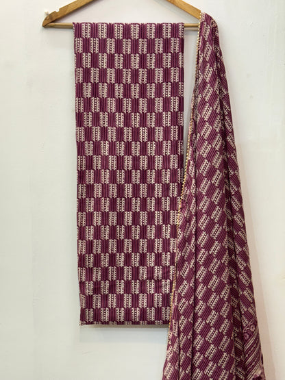Jaipuri Gota Work Suit with mulmul Dupatta