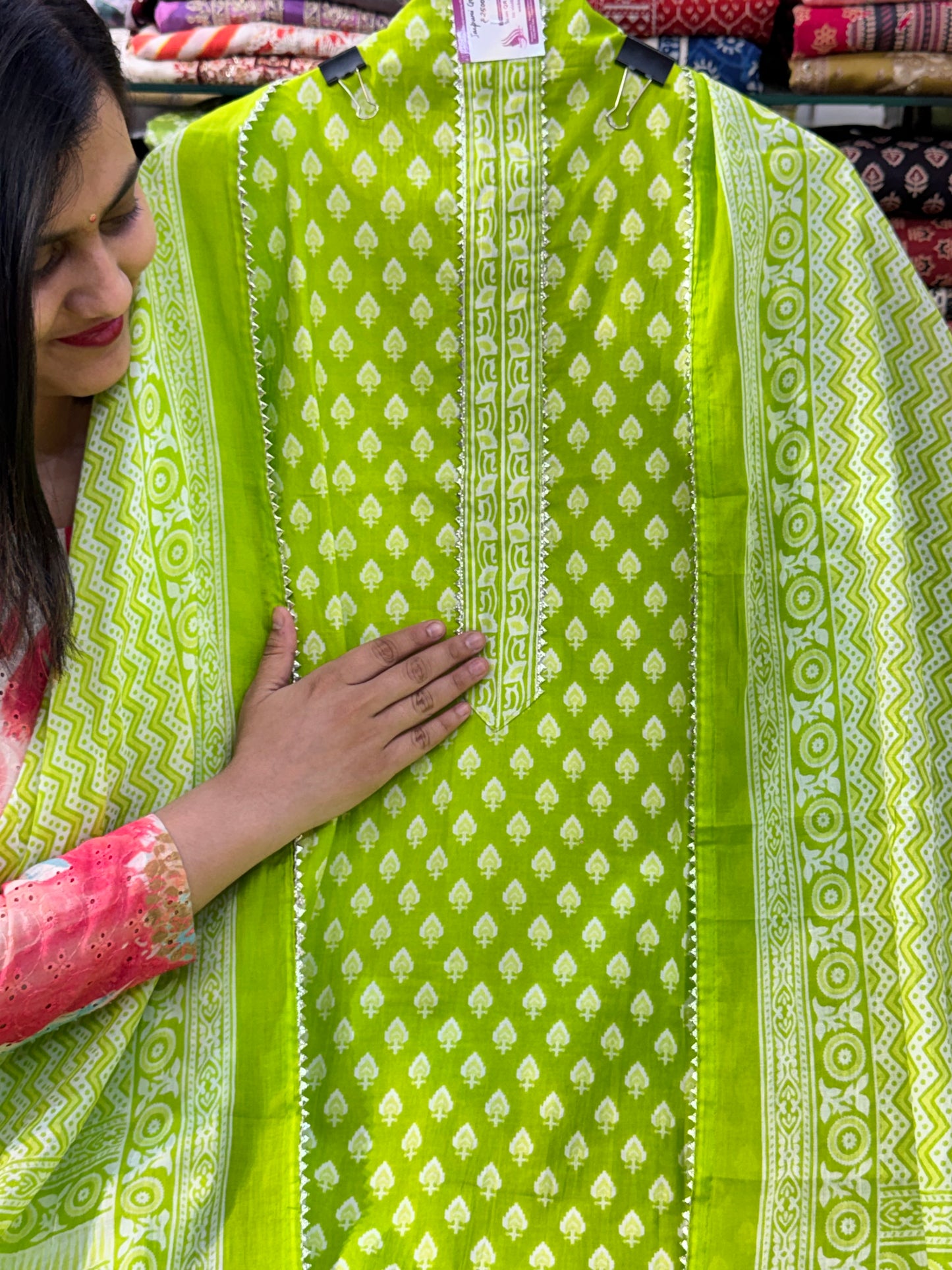 Jaipuri Hand Block Printed Gota work Suit