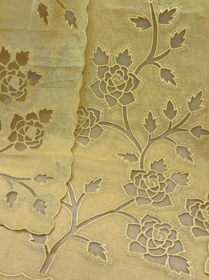 Designer MulMul Suit with Cut Work (HandWork)