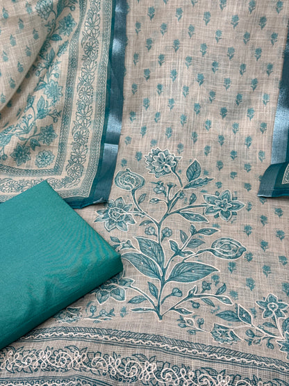 Embroidered Shimmer Kota Doria Suit