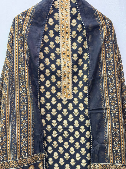 Jaipuri Gota Work Suit with mulmul Dupatta