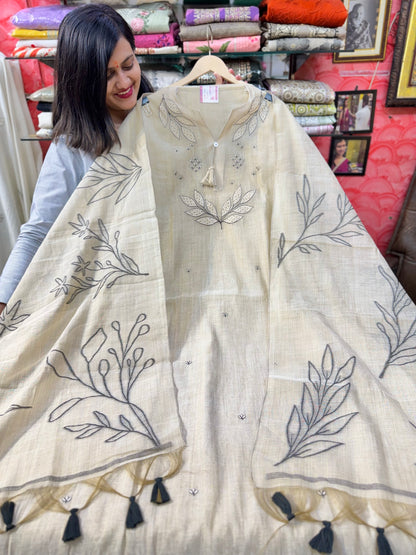 Beige Hand Crafter Mul Suit