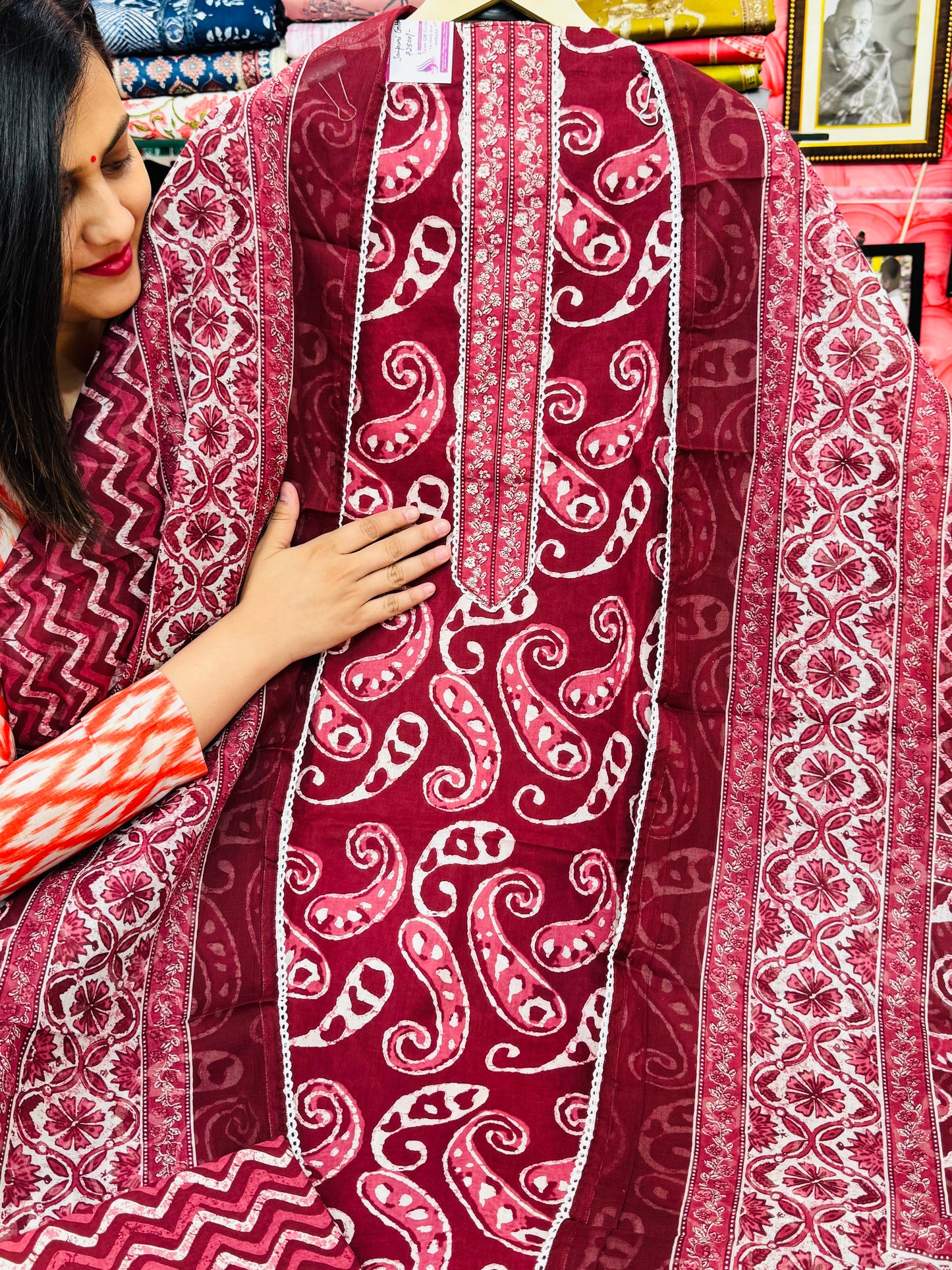 Jaipuri Hand Block Printed Gota work Suit