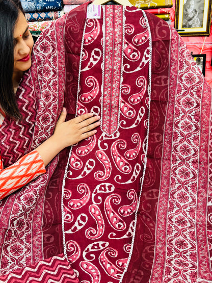 Jaipuri Hand Block Printed Gota work Suit