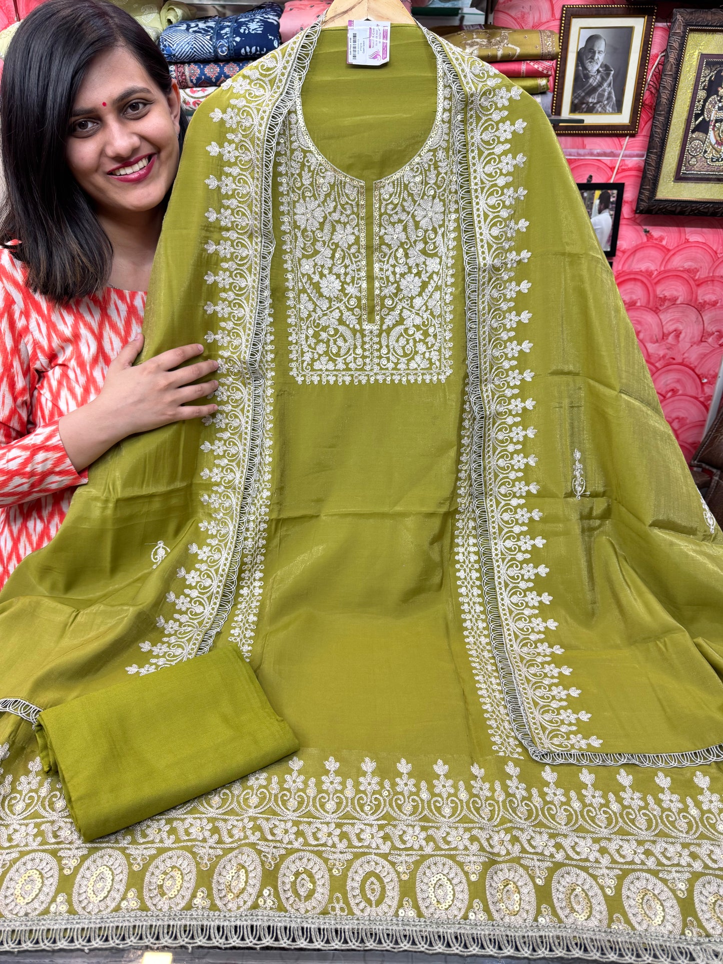 Designer Shimmer Silk Suit