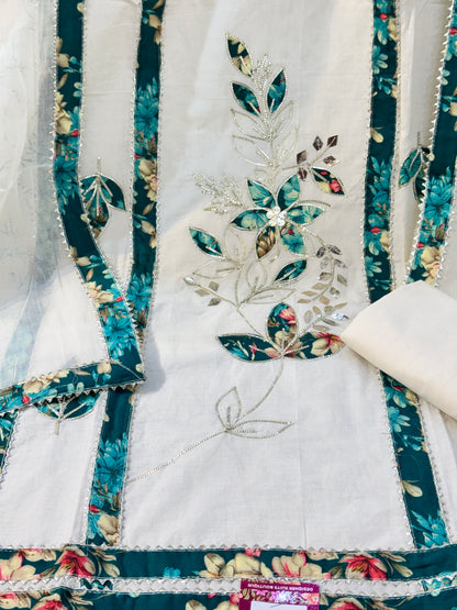 Pure Cotton Suit with Applique work