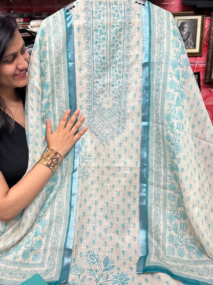 Embroidered Shimmer Kota Doria Suit