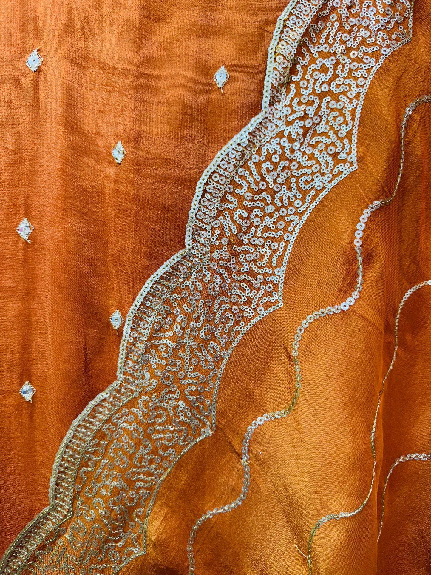 Embroidered Shimmer Silk Dress Material With Designer Dupatta (Unstitched)