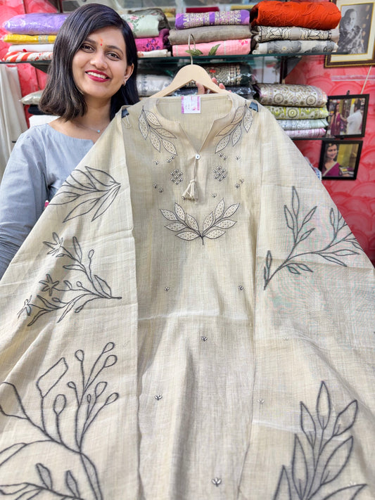 Beige Hand Crafter Mul Suit