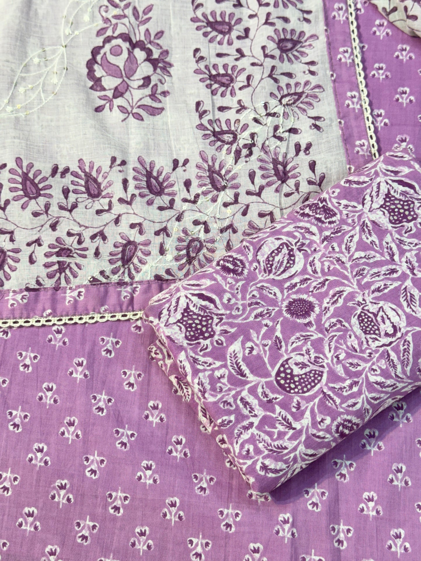 Pure Cotton Suit with Embroidered Dupatta
