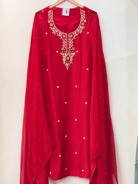 Karvachauth Special Pure Silk Suit with Kundan & Dabka Work