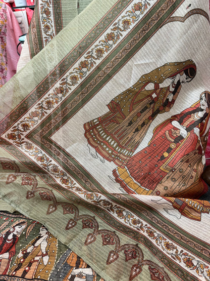 Madhubani Tussar Silk Suit