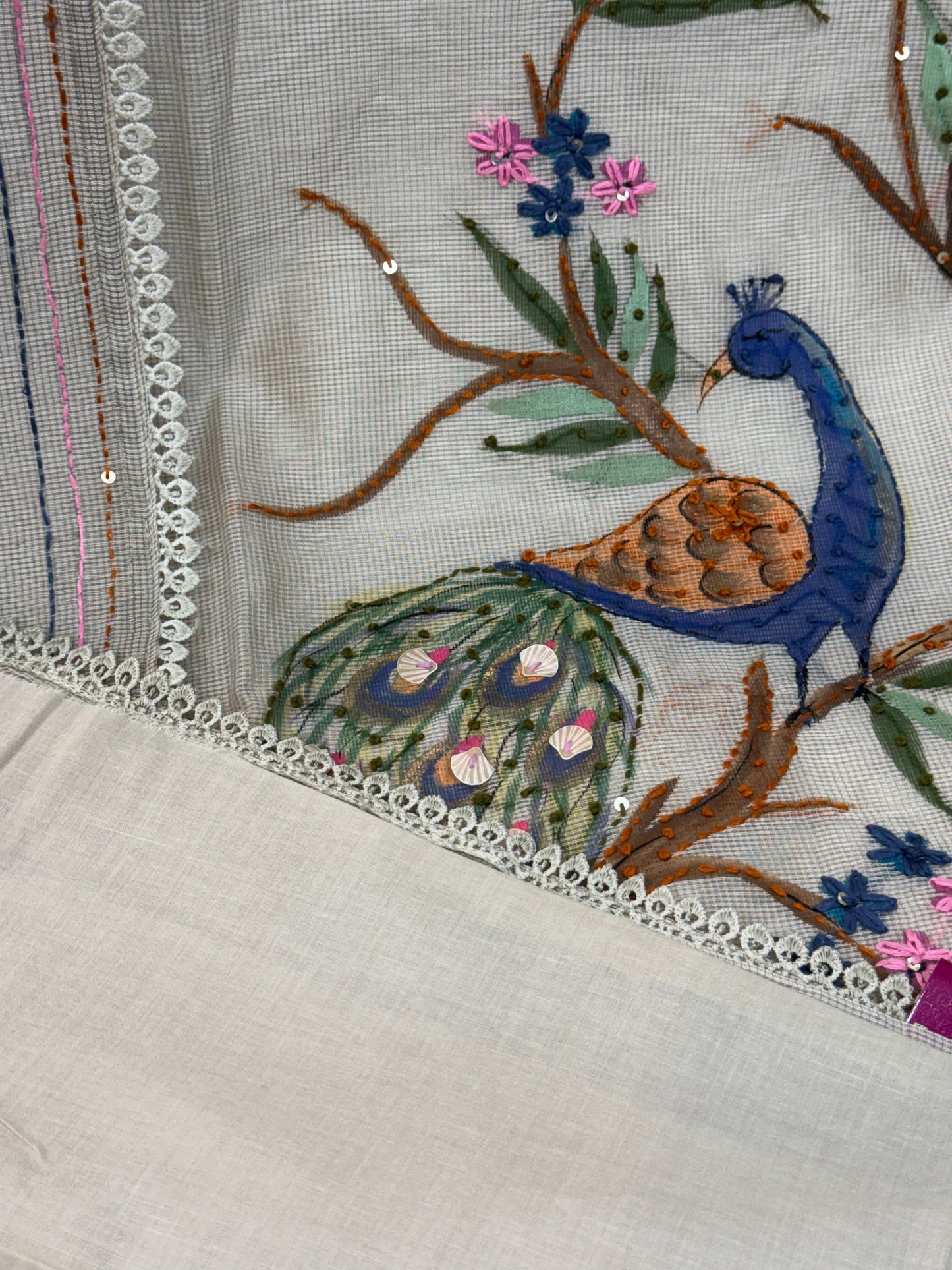Embroidered Hand Painted Kota Doria Suit