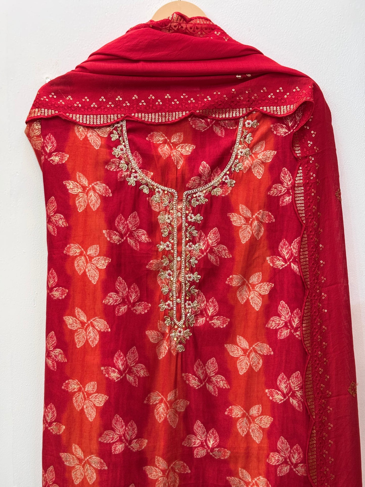 Karvachauth Special Deep Red Modal Silk Suit