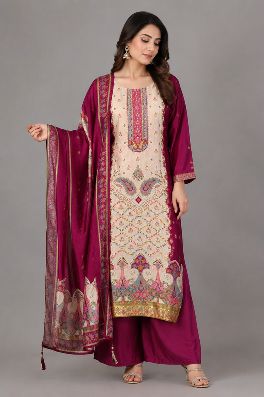 Beautiful Silk 3pc Suit Set