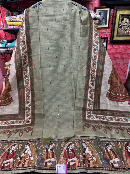 Madhubani Tussar Silk Suit