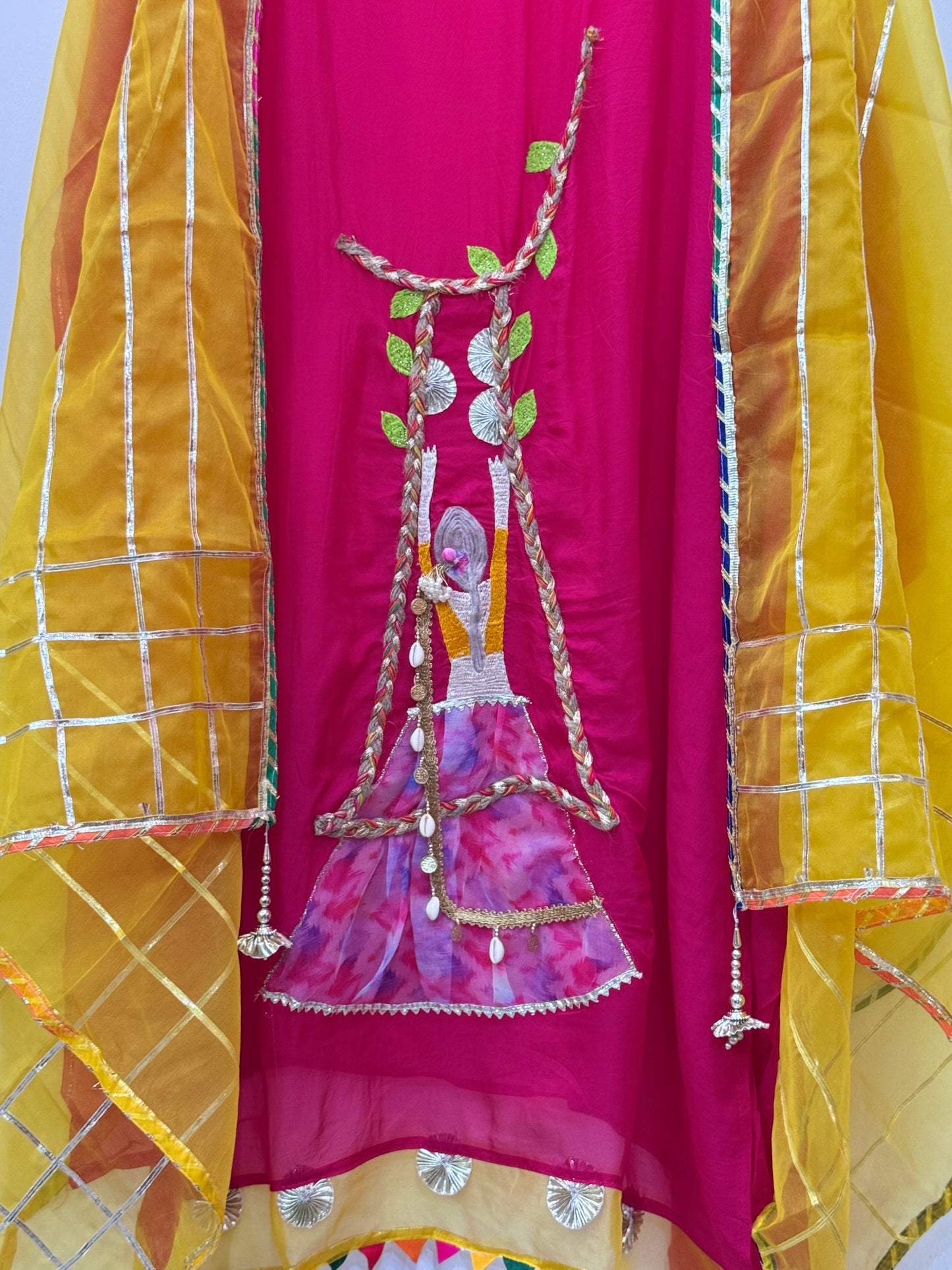 Designer Organza Suit with Applique work