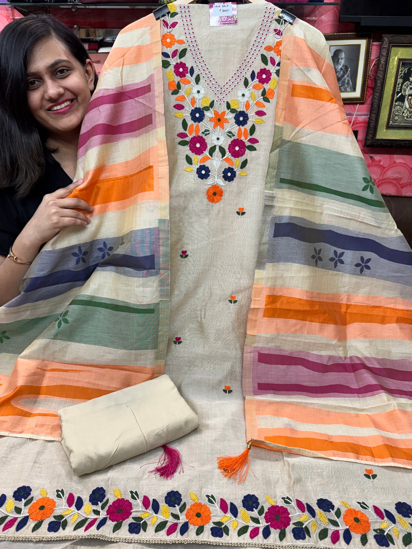 Hand Embroidered Jamdani Suit