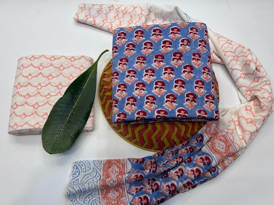Jaipuri Cotton Suit With Cotton Dupatta