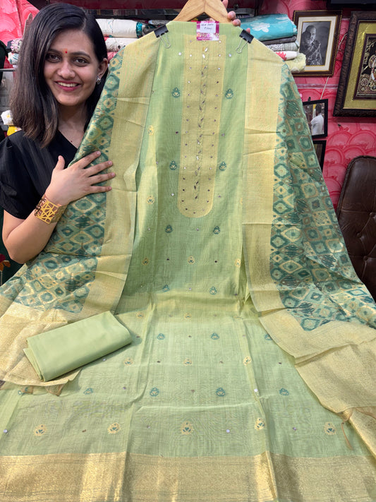 Embroidered Soft Chanderi Suit