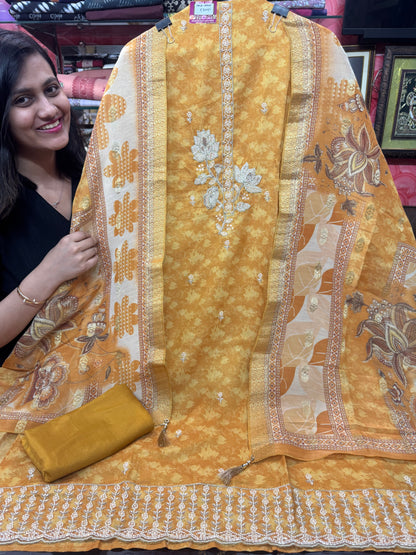 Hand Embroidered Shimmer Silk