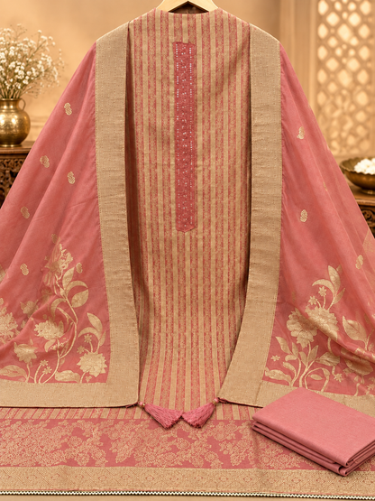 Premium Silk Suit with Embroidered Floral Dupatta & Designer Border | Elegant Festive Wear Suit for Women