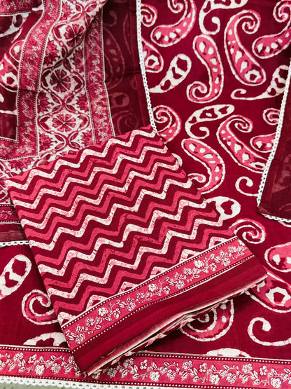 Jaipuri Hand Block Printed Gota work Suit