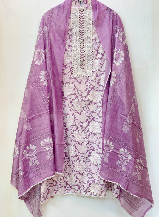 Printed Cotton Suit with Cotton Dupatta