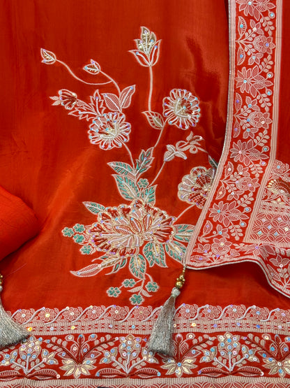 Designer Glass Silk Suit