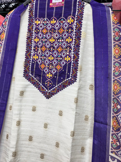 Silk Suit with Patola Print Dupatta