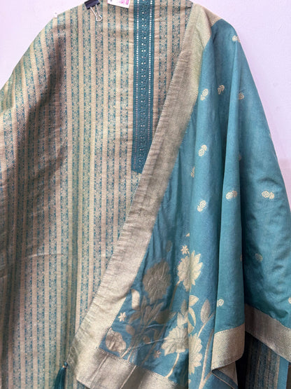 Banarsi Silk Suit With Beautiful Dupatta