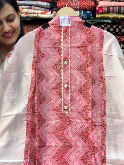 Pure Cotton Suit with Ceochet Lace Designing