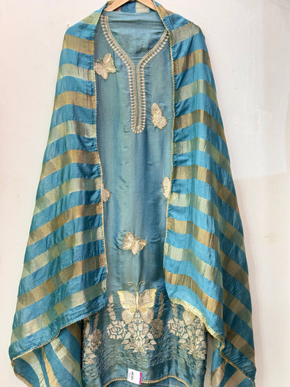 Butterfly Embroidered Soft Crush Suit