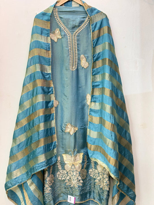 Butterfly Embroidered Soft Crush Suit