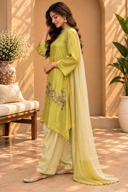 Shimmer Silk A Line Suit