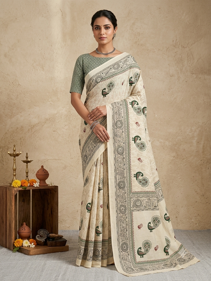 Cotton Silk Printed Saree