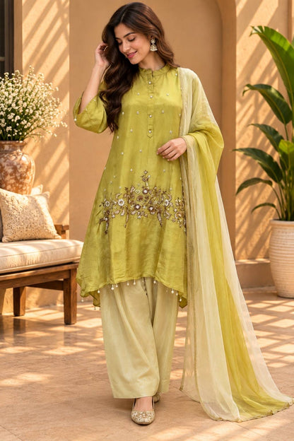 Shimmer Silk A Line Suit