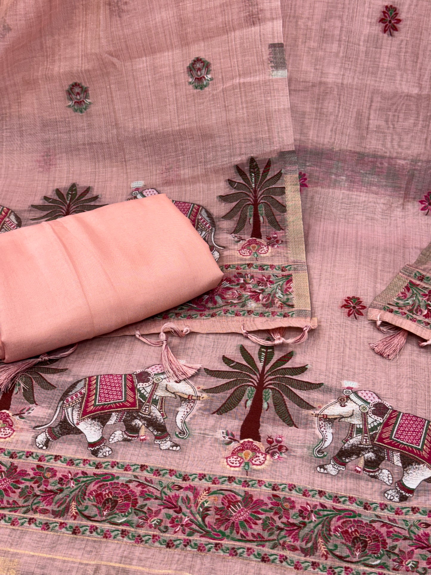 Beautiful Jamdani Suit with Elephant Motifs