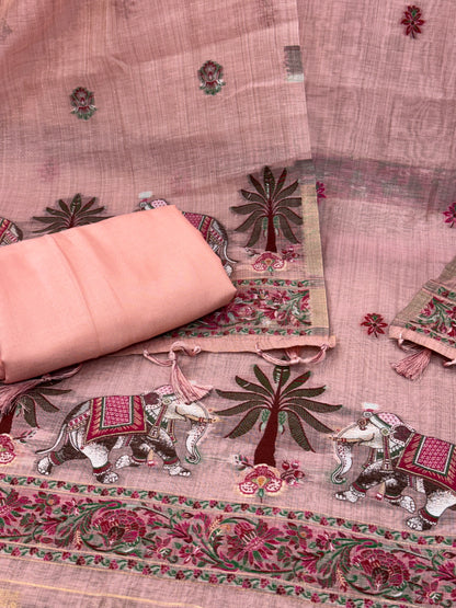Beautiful Jamdani Suit with Elephant Motifs