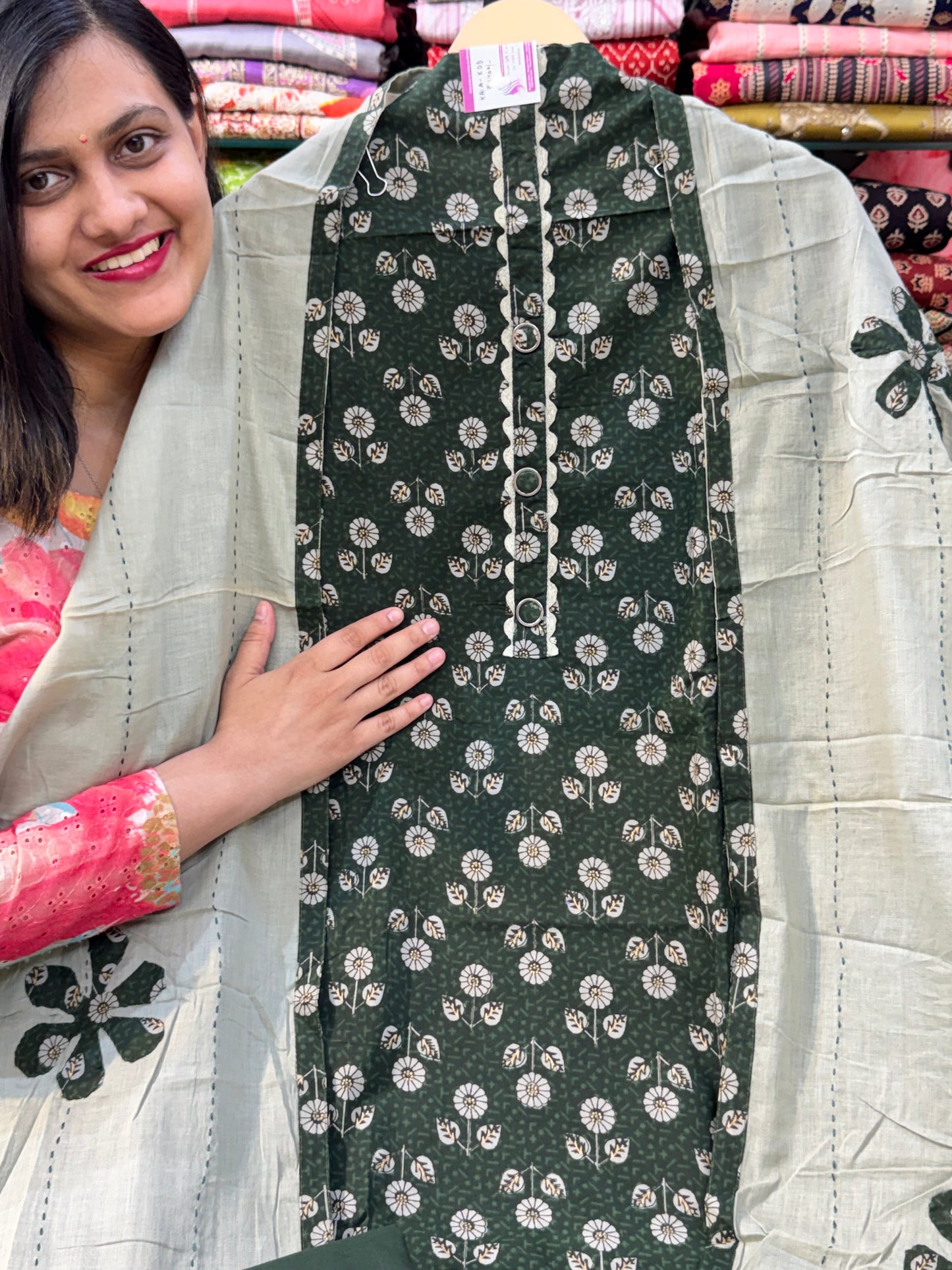 Pure Cotton Suit with Ceochet Lace Designing