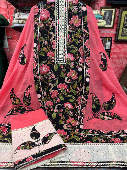 Pure Cotton Suit with Applique work