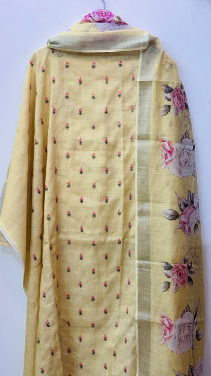 Beautiful Hand Embroidered Linen Suit