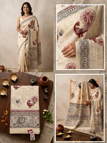 Cotton Silk Printed Saree