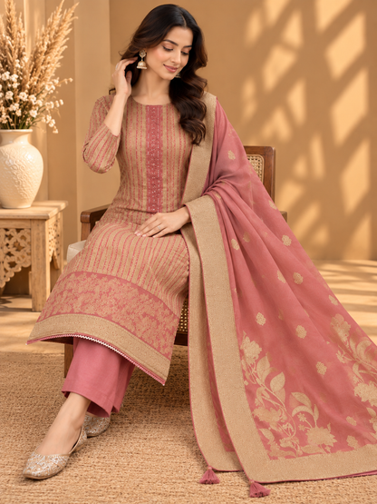 Premium Silk Suit with Embroidered Floral Dupatta & Designer Border | Elegant Festive Wear Suit for Women